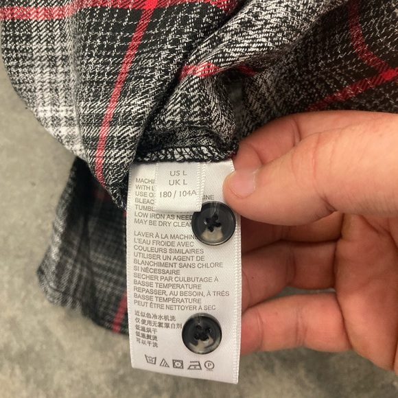 Urban Outfitters Mismatch Plaid Shirt - Black & Red, size Large (SOLD) - Picture 6 of 6